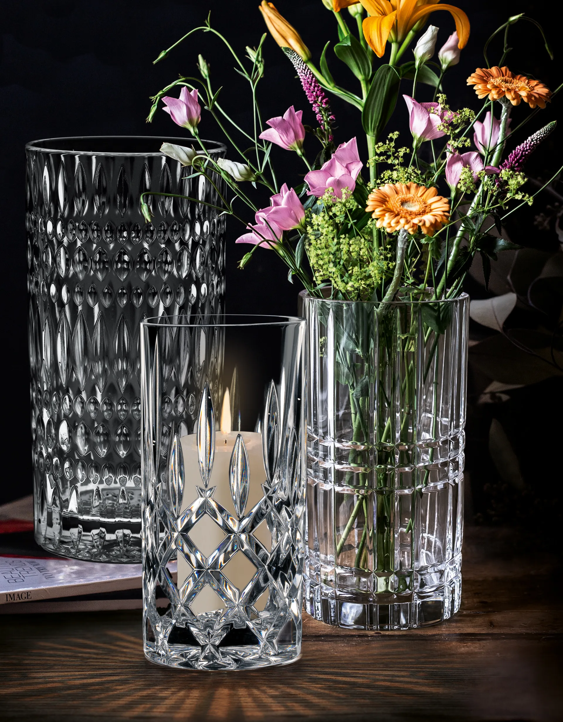 Noblesse vase, Crystal glass, 23 cm Nachtmann