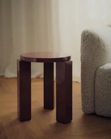 Atlas round stool - Burgundy, Ø36x44 cm - New Works