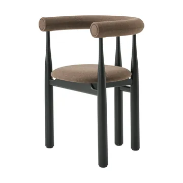 Bukowski upholstered armchair - Black, Wooly Plus 1008 - New Works