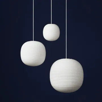 Lantern pendant lamp medium - Frosted white opal glass - New Works