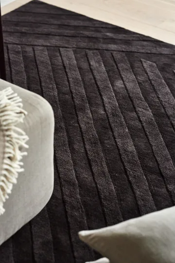 Levels Stripes wool rug - Brown, 170x240 cm - NJRD