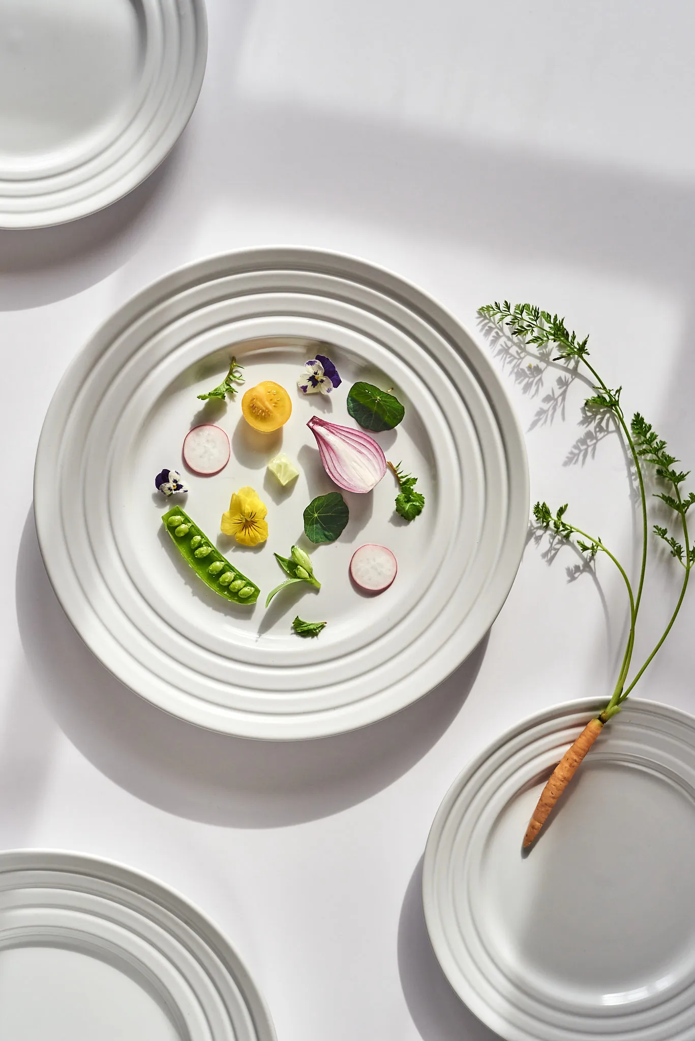 Lines small plate Ø21 cm 6-pack, white NJRD