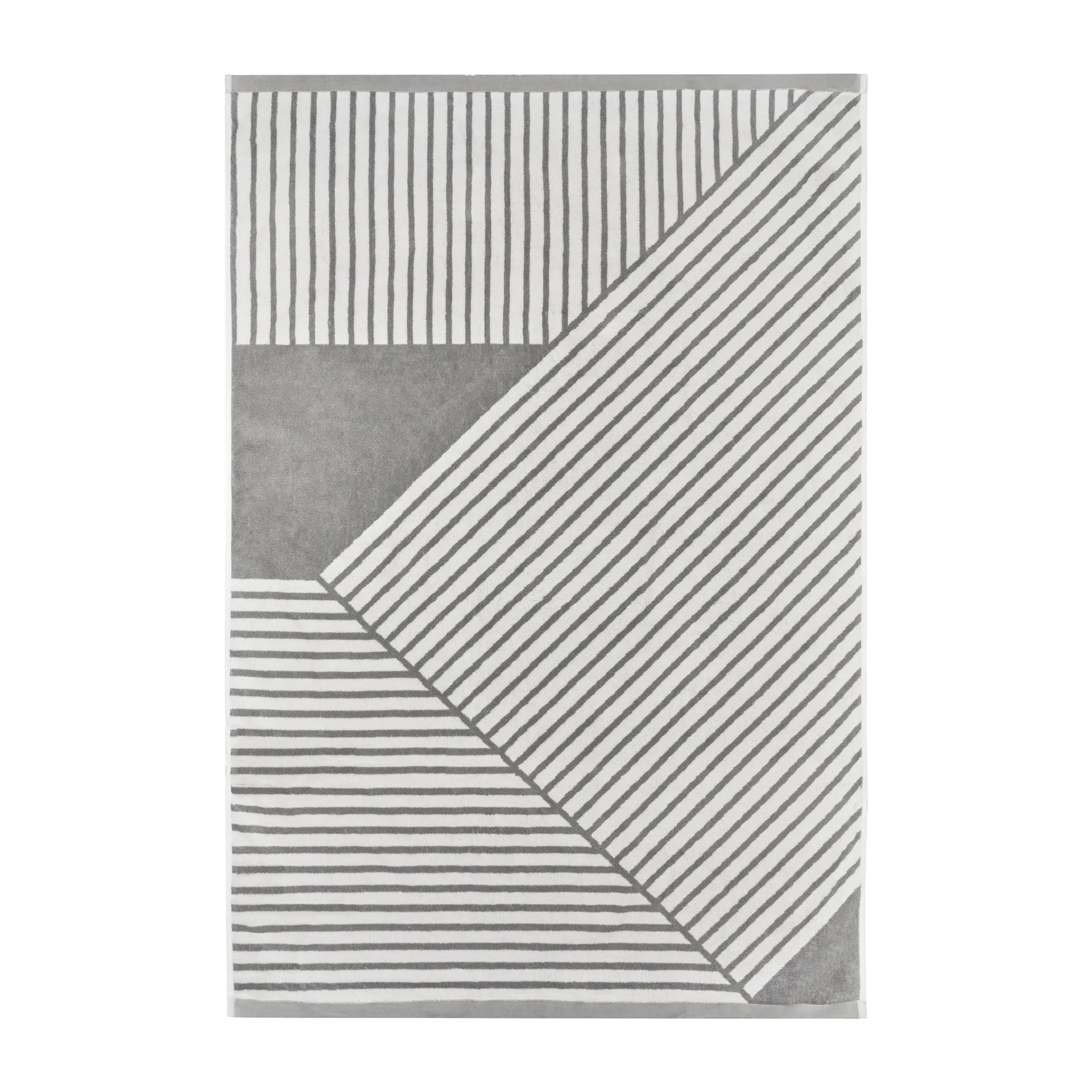 Stripes bath towel 100x150 cm, Grey NJRD