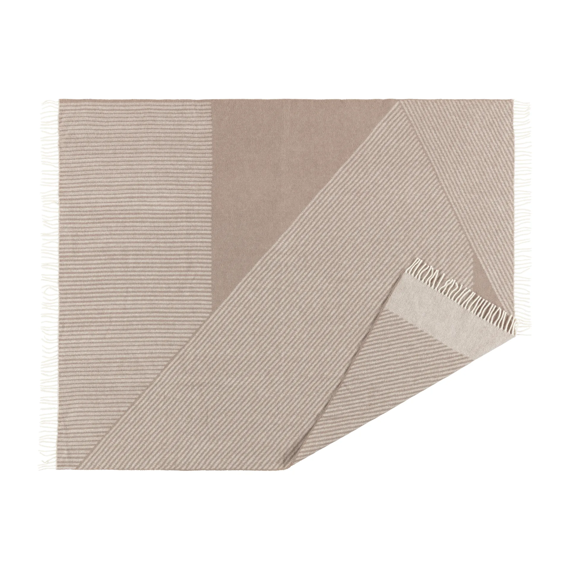 Stripes wool throw 130x185 cm, Beige NJRD