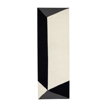 Triangles blocks kelim rug natural white - 80x240 cm - NJRD