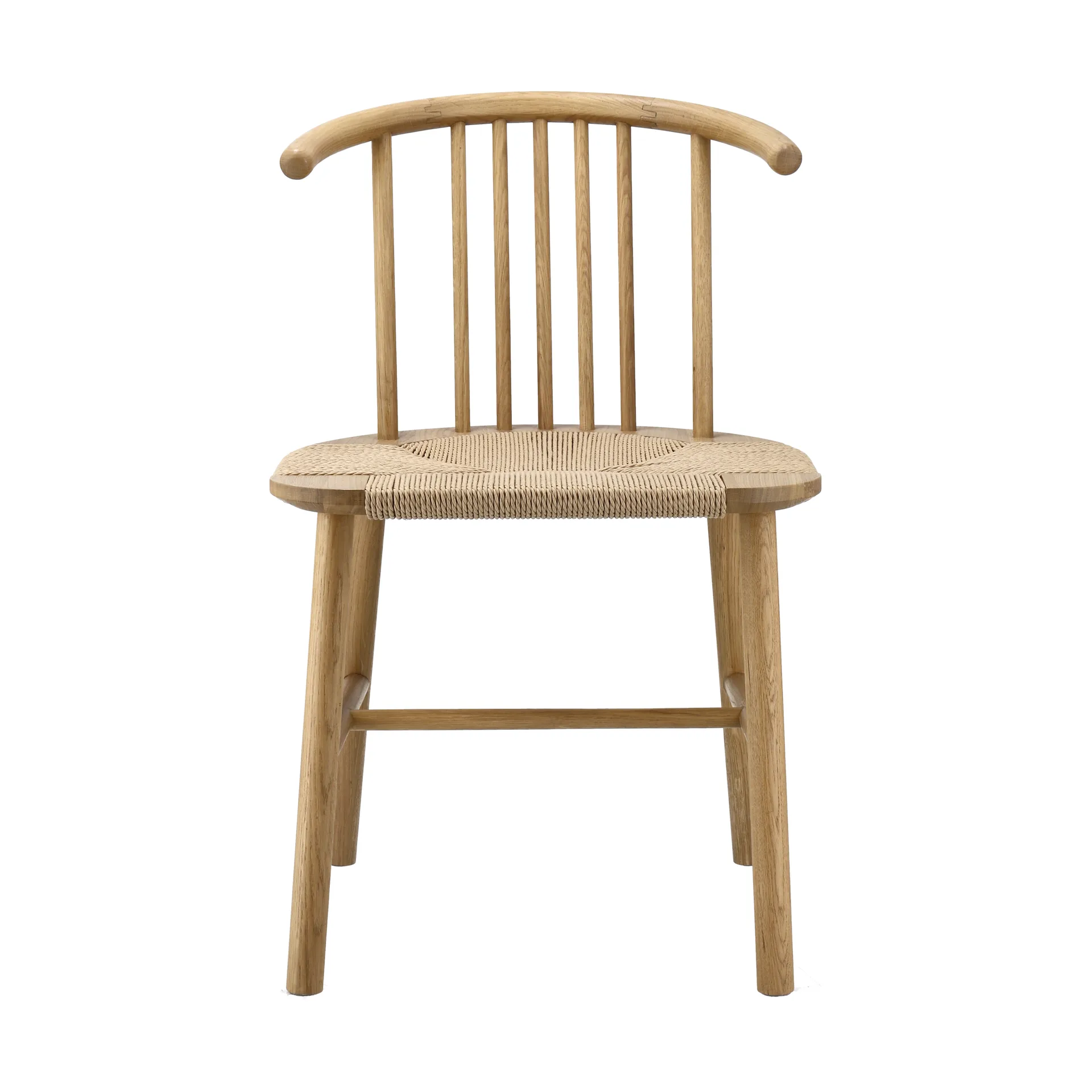 VIOR dining chair with woven seat, Lacquered oak-natural, 2-pack NJRD