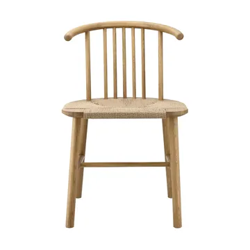 VIOR dining chair with woven seat, Lacquered oak-natural, 2-pack - NJRD