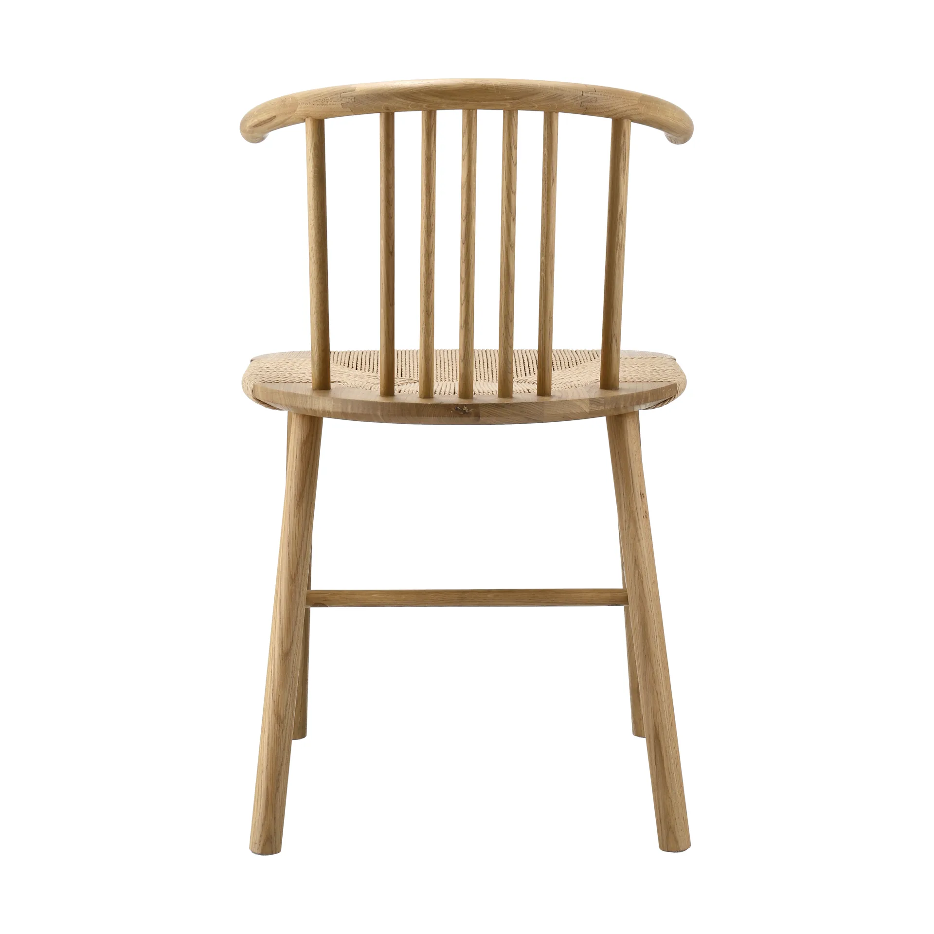 VIOR dining chair with woven seat, Lacquered oak-natural, 4-pack NJRD