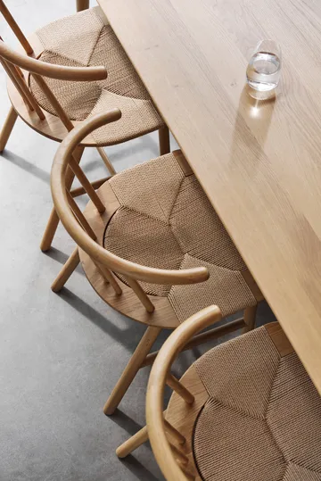 VIOR dining chair with woven seat, Lacquered oak-natural, 4-pack - NJRD
