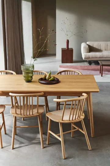 VIOR dining chair with woven seat, Lacquered oak-natural, 6-pack - NJRD