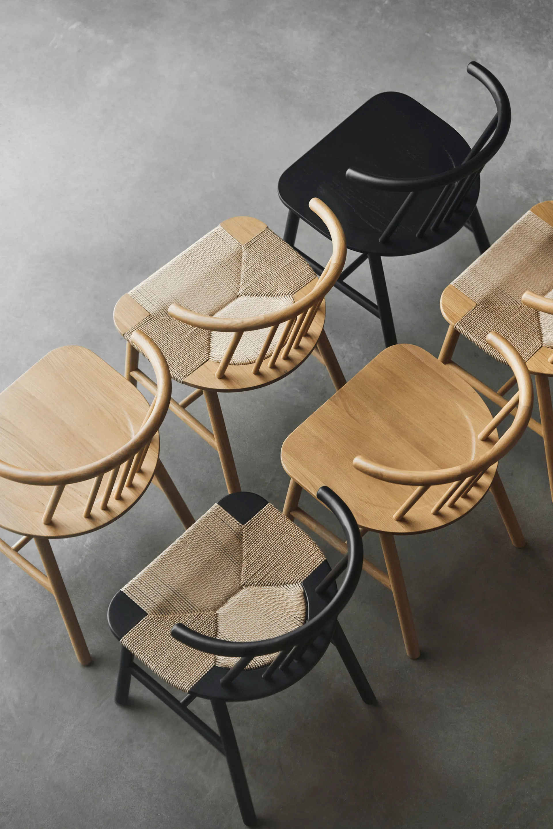 VIOR dining chair with woven seat, Lacquered oak-natural, 6-pack NJRD