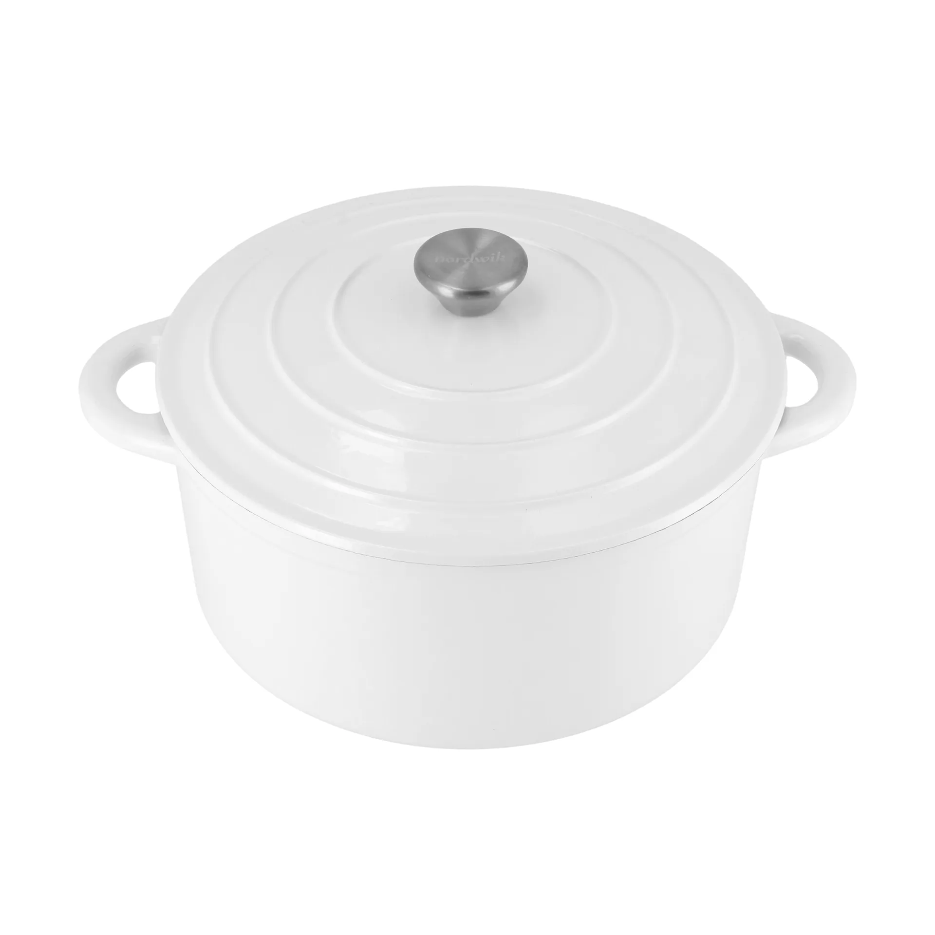 Nordwik cast iron pot round 5 l, White Nordwik