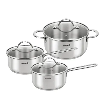 Nordwik cookware set with glass lids - 3 pieces - Nordwik