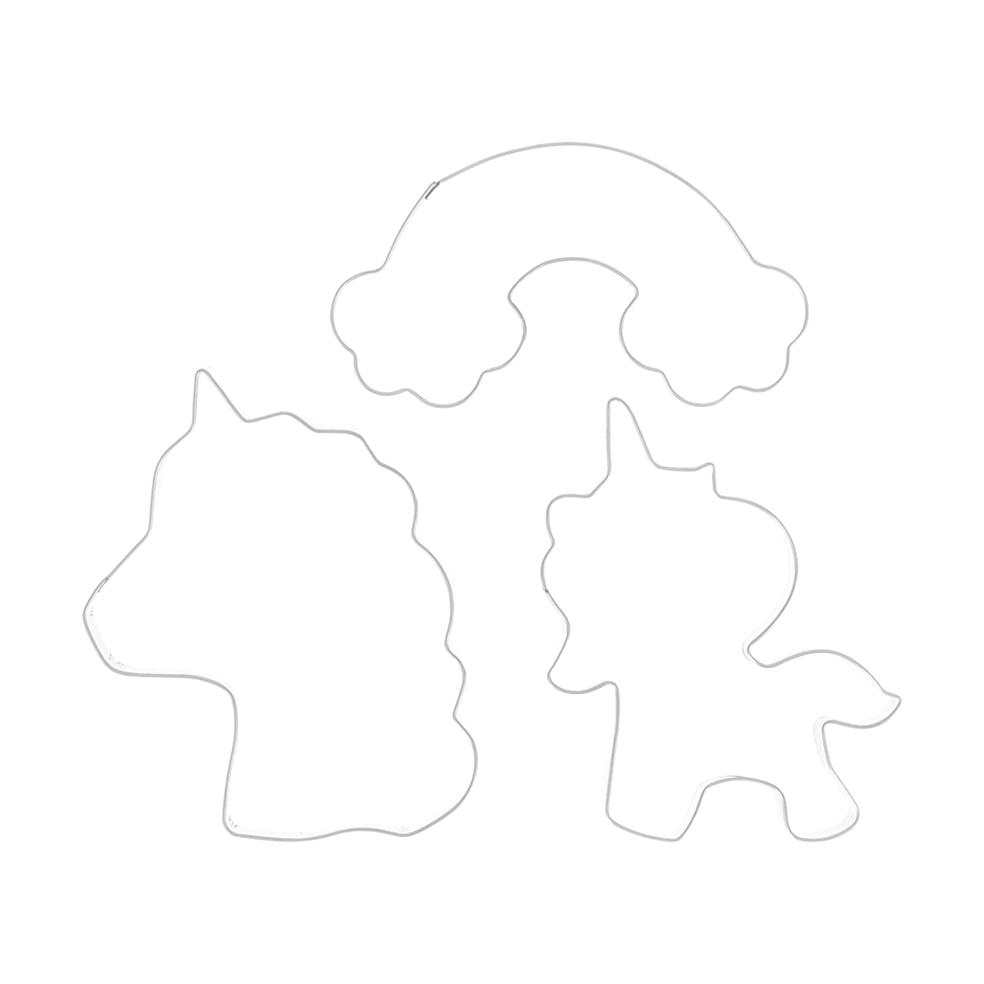 Nordwik gingerbread cutter unicorn 3 piece set, Stainless steel Nordwik