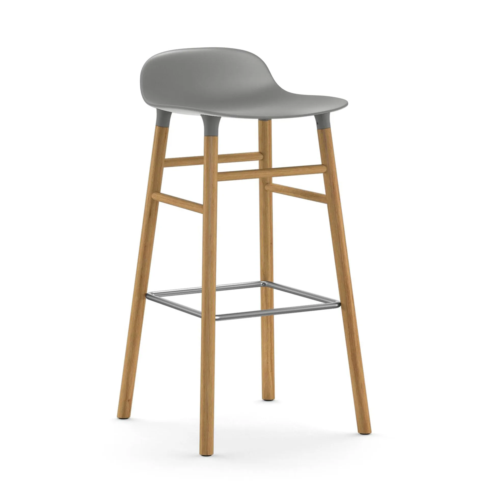Form barstool oak legs 75 cm, Grey Normann Copenhagen