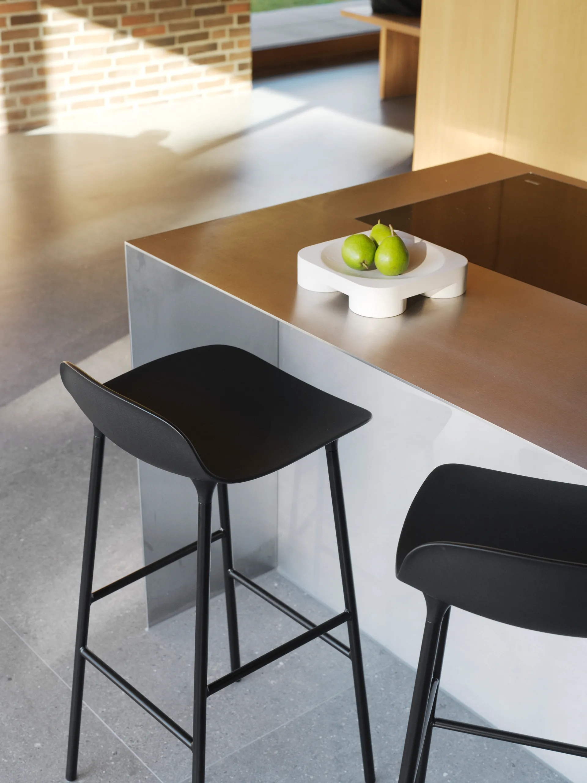 Form Chair bar stool metal legs, Black, 2-pack Normann Copenhagen