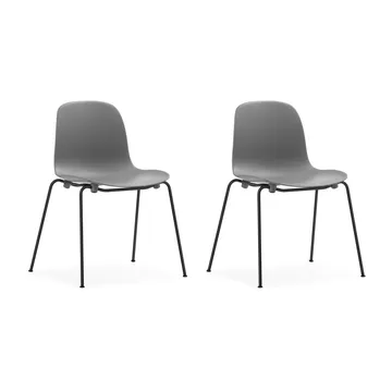 Form Chair stackable chair black legs 2-pack, Grey - Normann Copenhagen