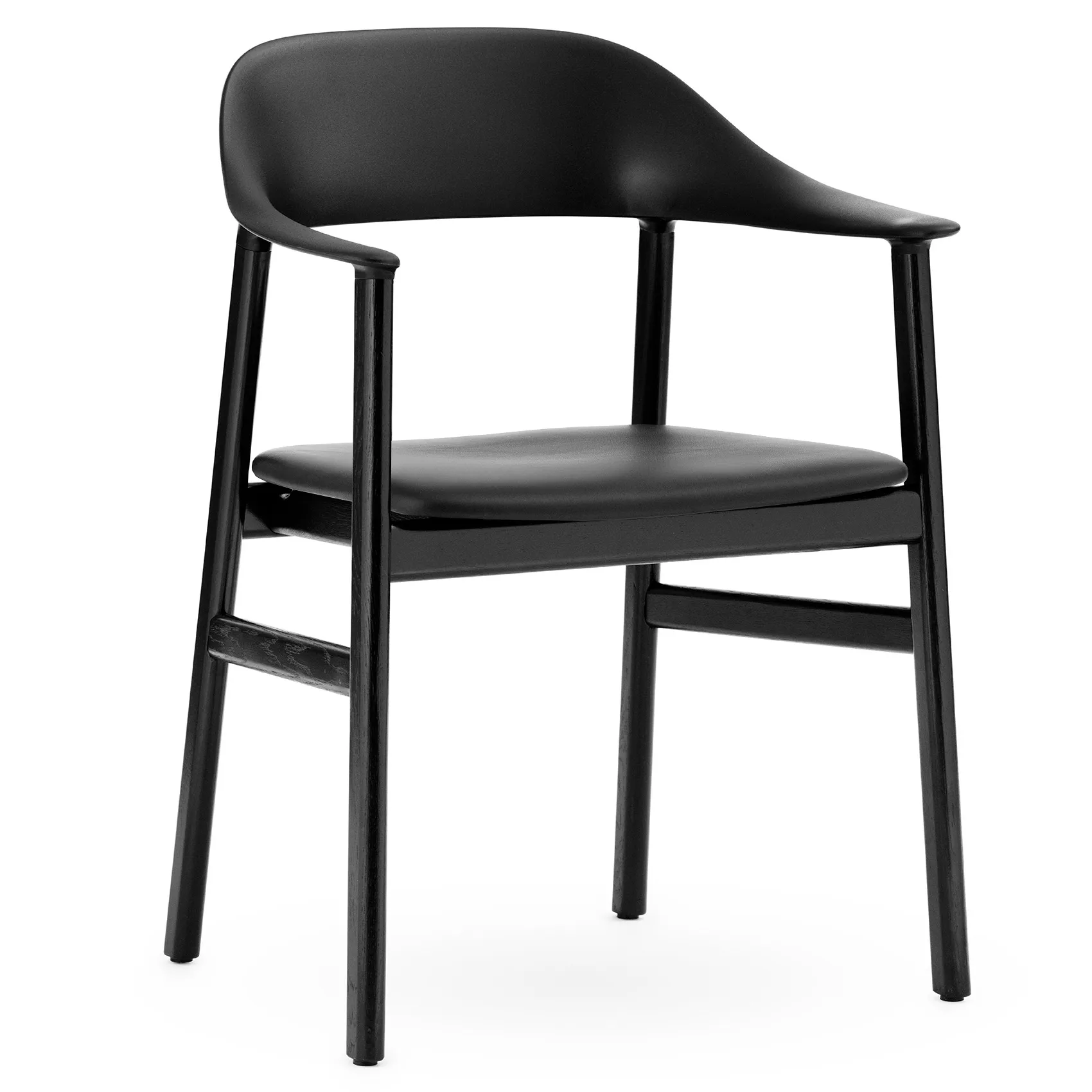 Herit chair arm rest & leather upholstery black oak, Black Normann Copenhagen