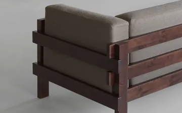 Kube sofa - Brown-lacquered pine-fabric Remix 223 Beige, 220 cm - Normann Copenhagen