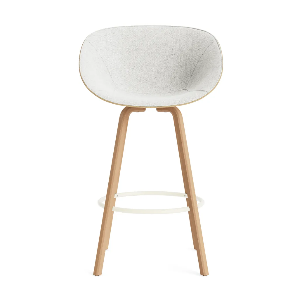 Mat Bar Armchair armchair front-upholstered 75 cm, Hallingdal 110-hemp-beech-cream steel Normann Copenhagen