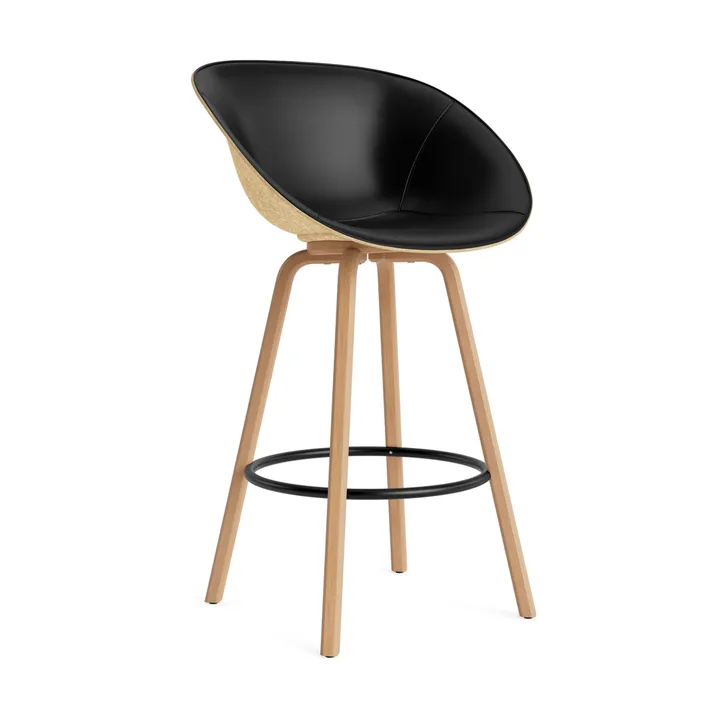 Mat Bar Armchair armchair front-upholstered 75 cm - Ultra 41599-hemp-beech-black steel - Normann Copenhagen