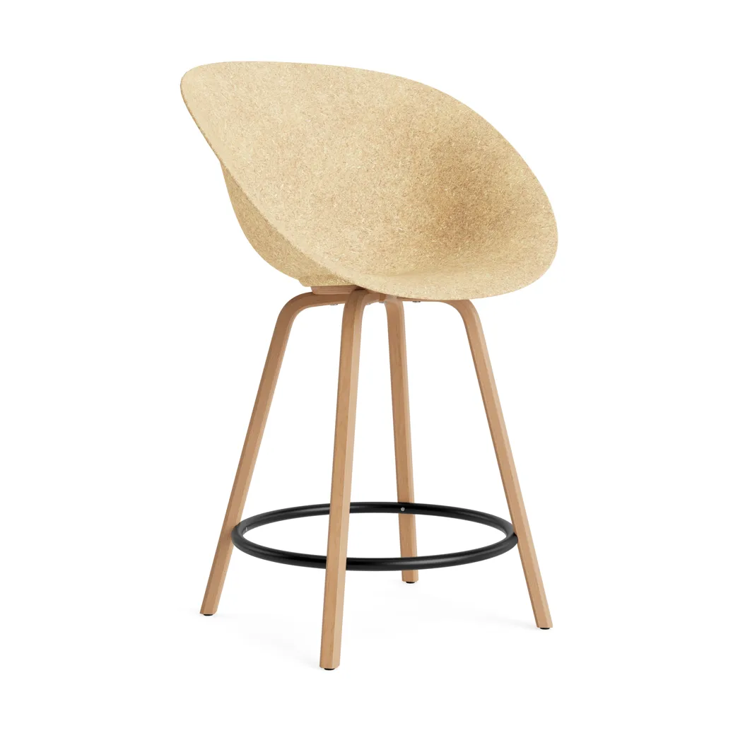 Mat Bar Armchair bar stool 65 cm, Hemp-beech-black steel Normann Copenhagen