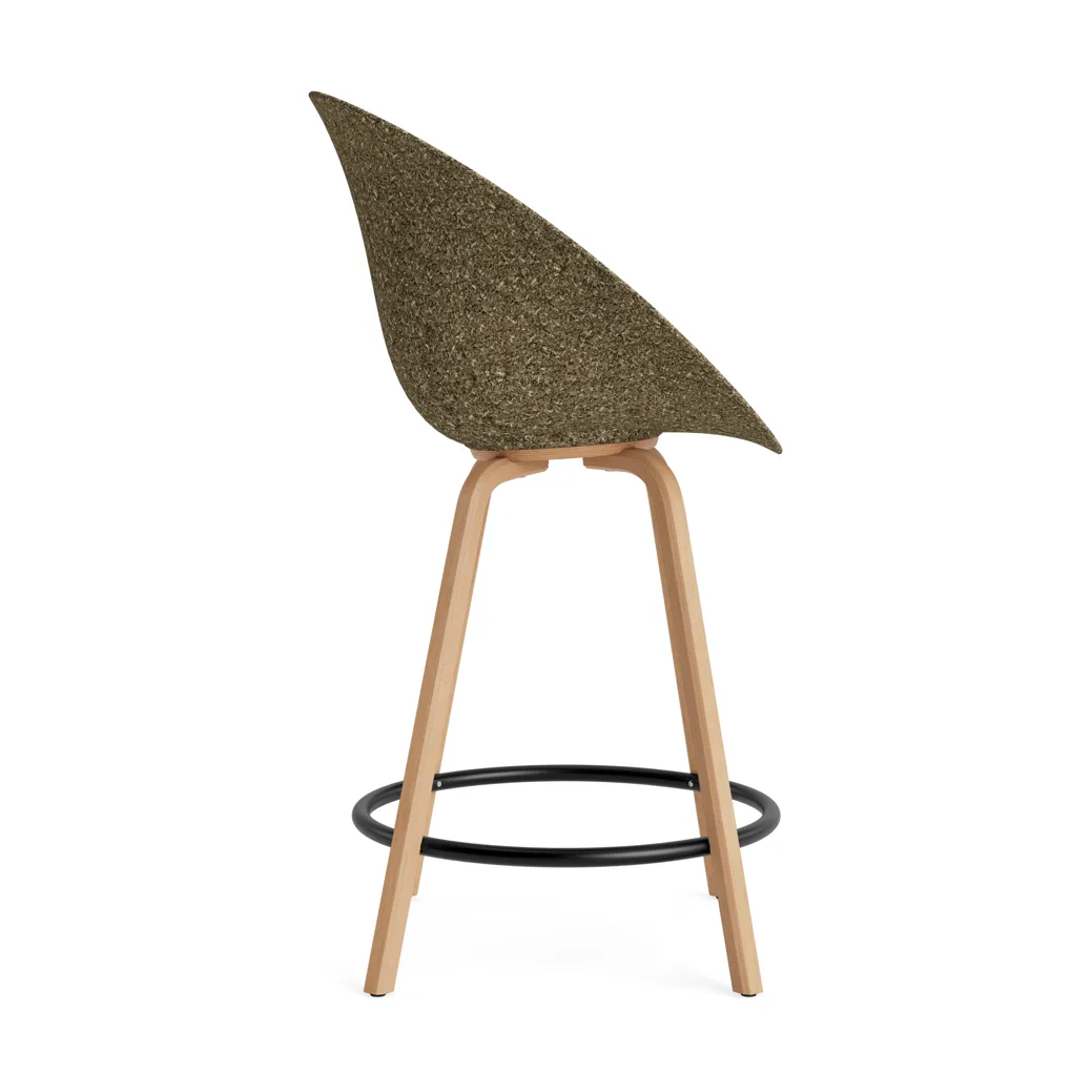 Mat Bar Armchair bar stool 65 cm, Seaweed-beech-black steel Normann Copenhagen