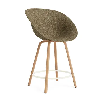 Mat Bar Armchair bar stool 65 cm - Seaweed-beech-cream steel - Normann Copenhagen