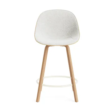 Mat Bar Chair bar stool front upholstered 65 cm - Hallingdal 110-hemp-beech-cream steel - Normann Copenhagen