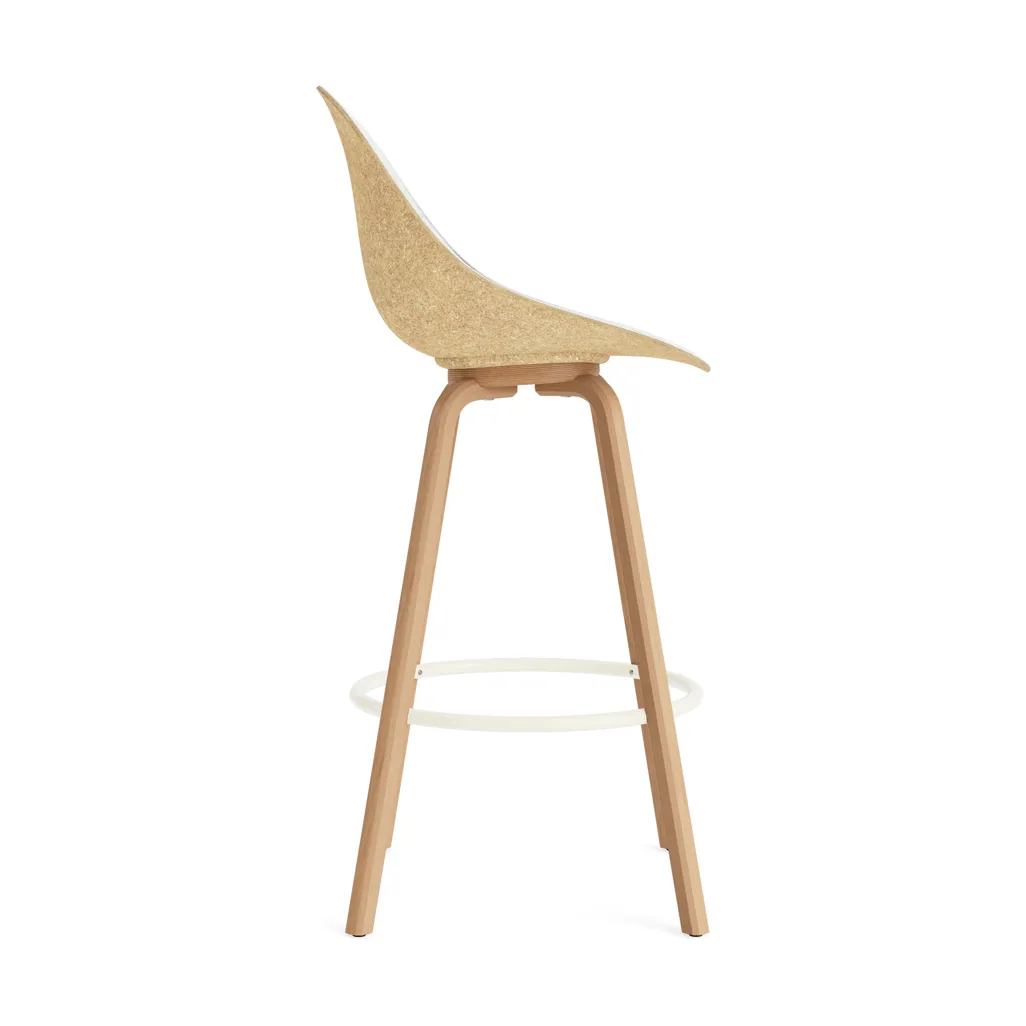 Mat Bar Chair bar stool front upholstered 75 cm, Hallingdal 110-hemp-beech-cream steel Normann Copenhagen