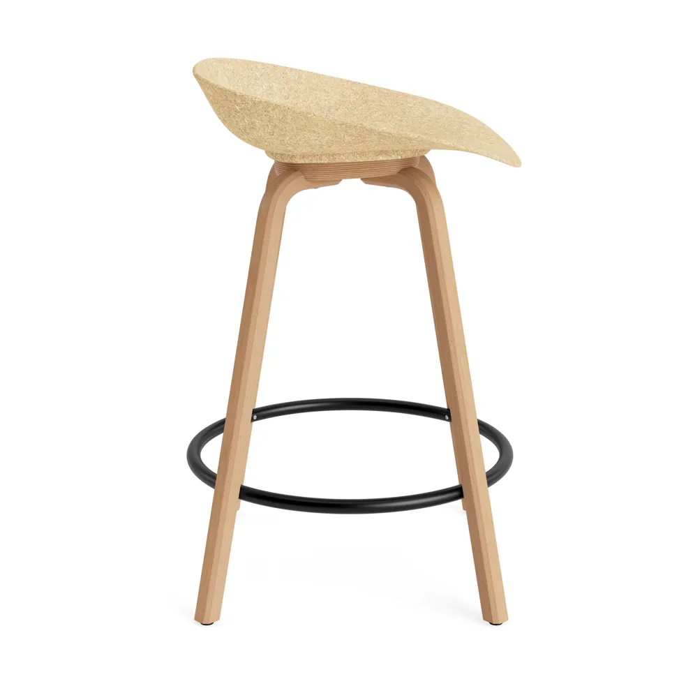 Mat Barstool 65 cm, Hemp-beech-black steel Normann Copenhagen