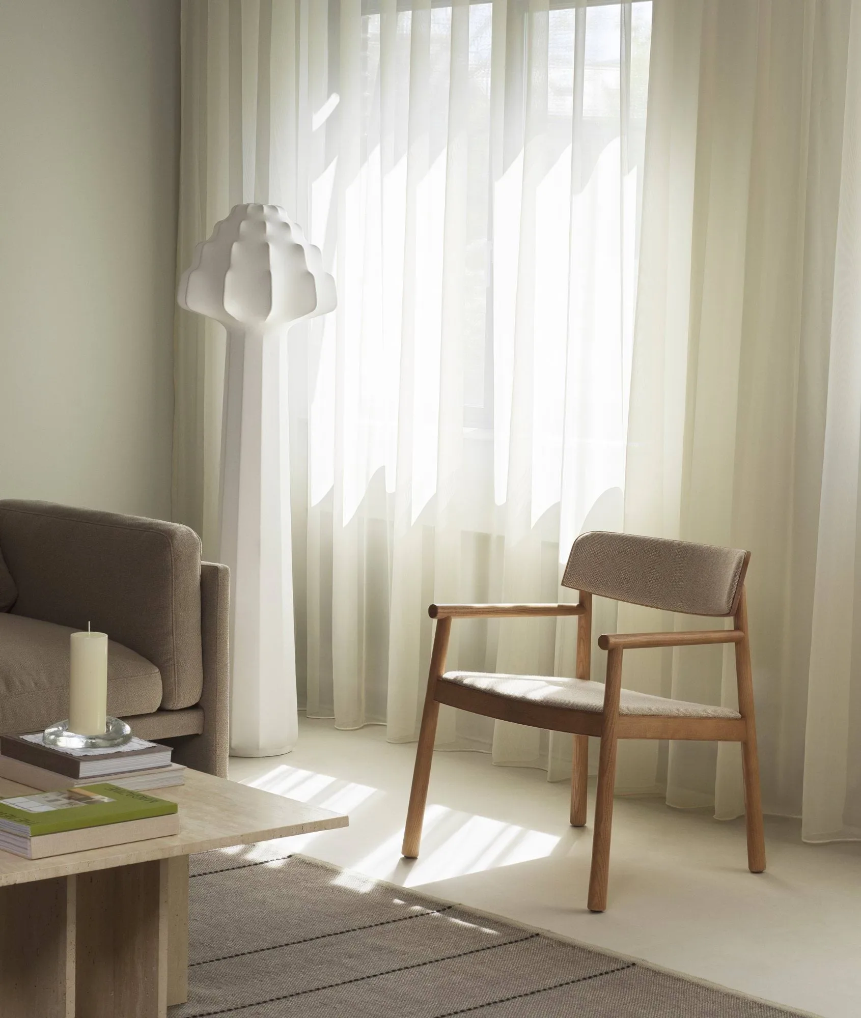 Timb armchair, Tan ash-Hallingdal 220 Normann Copenhagen