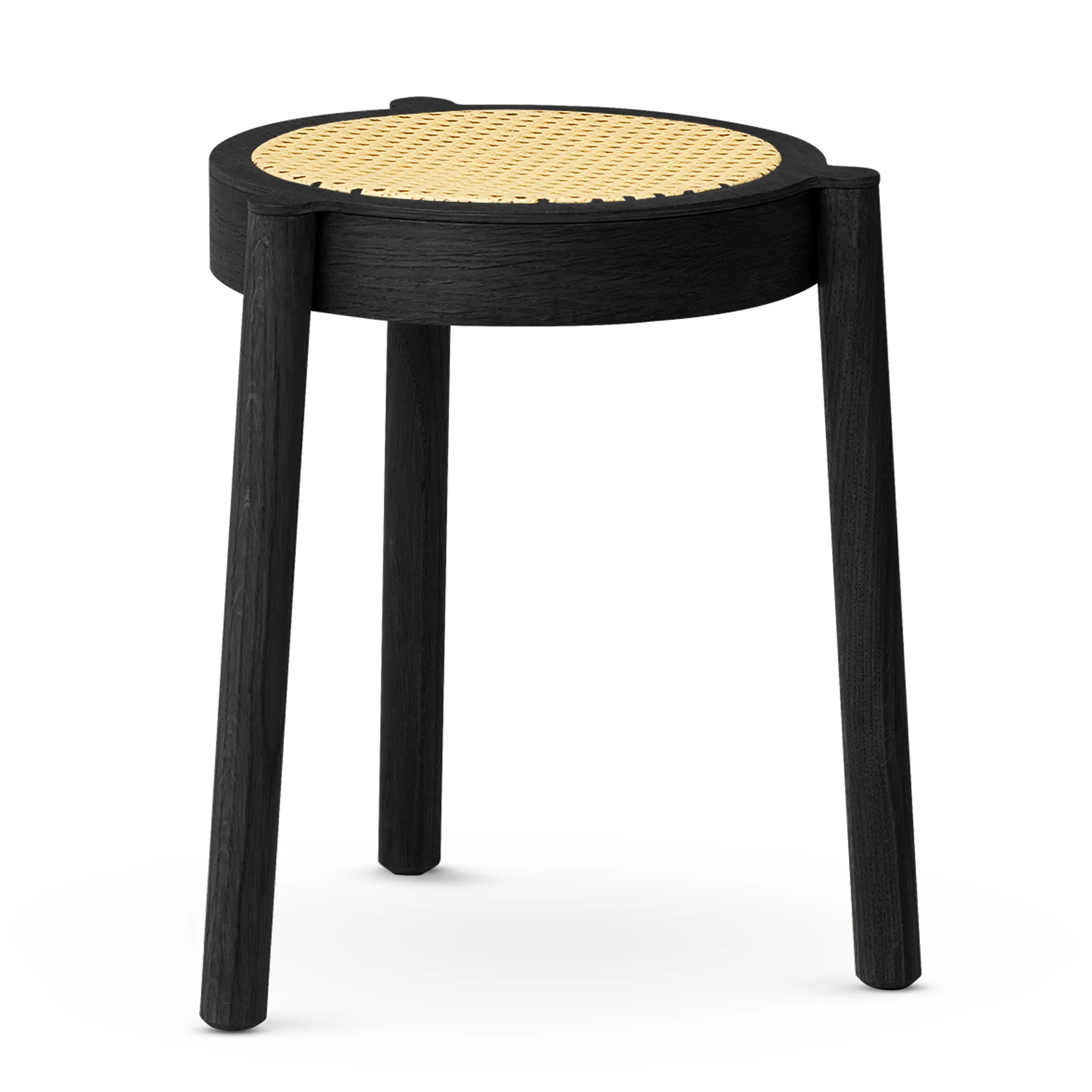 Pal stool with rattan seat, Black oak Northern