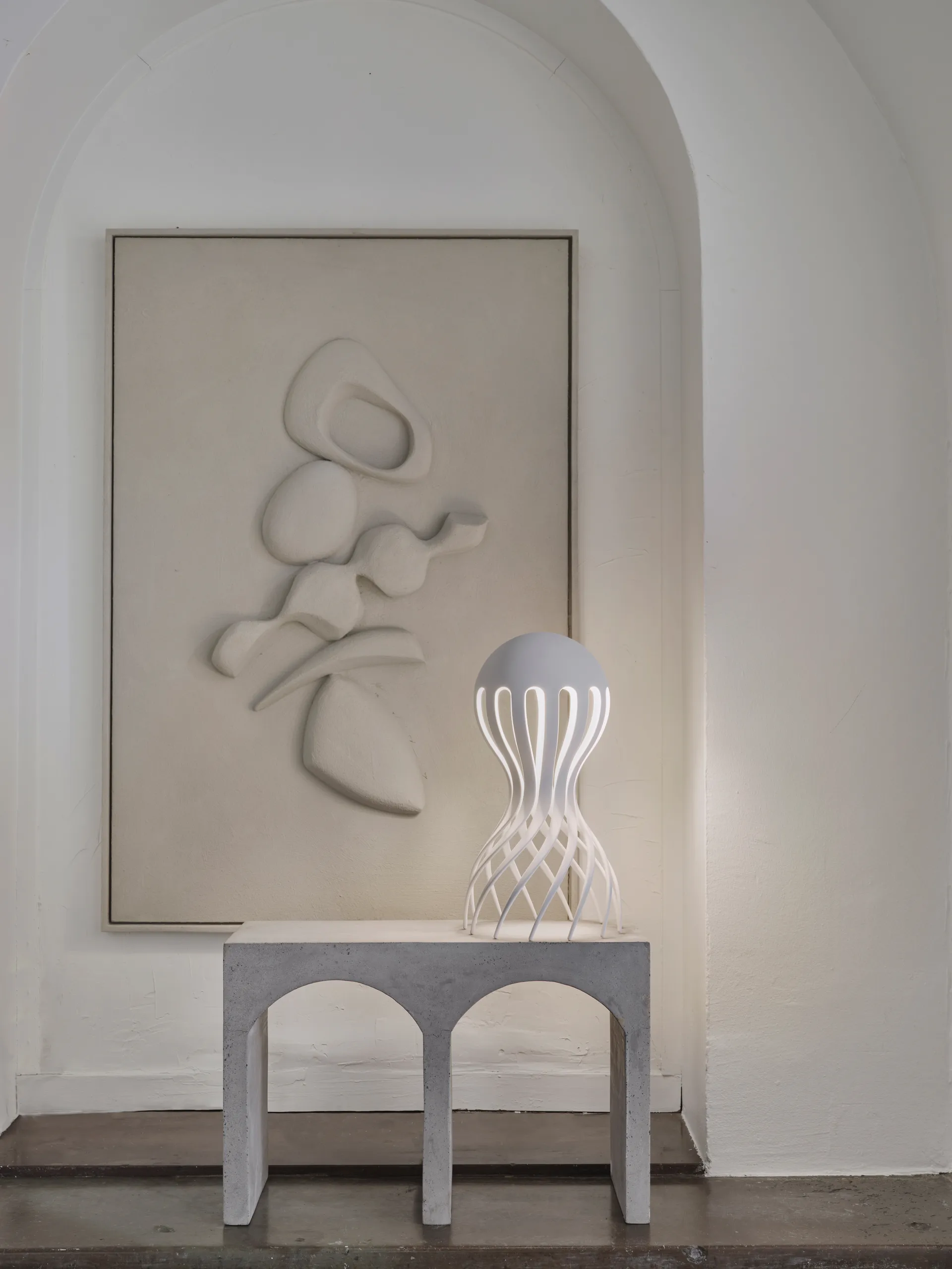 Cirrata table lamp 44.4 cm, White Oblure