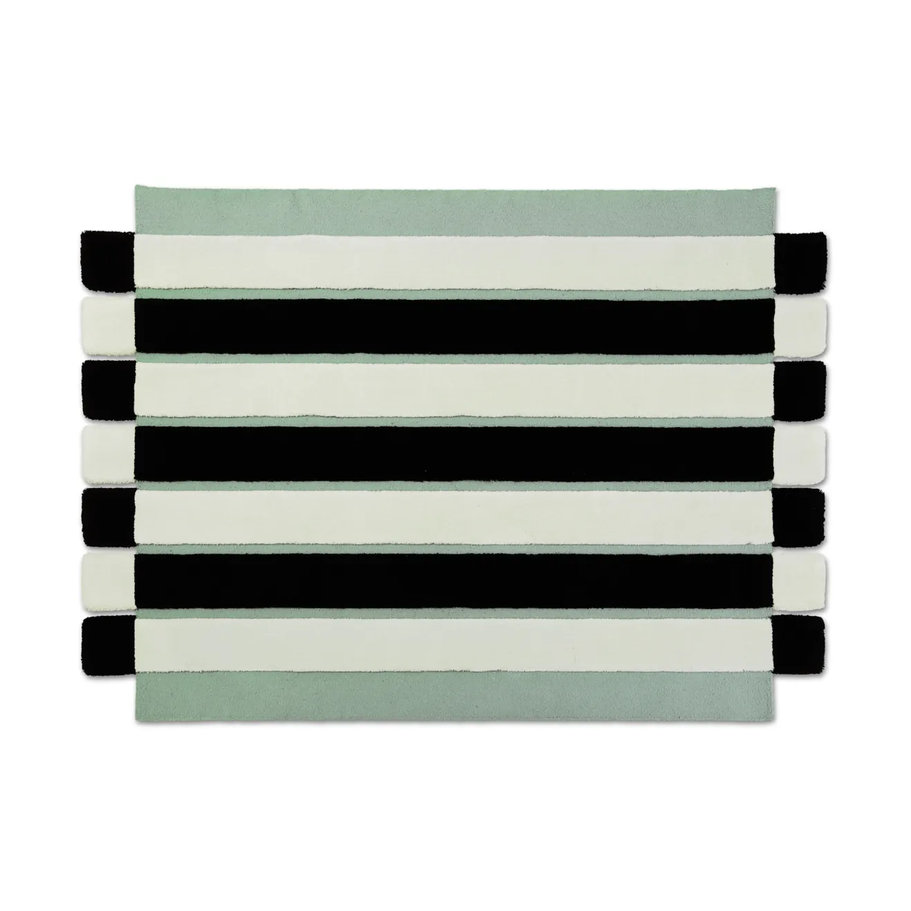 ODC Segment Rug Collection Stripe Chess carpet, Mint-white-black, 154x200 cm Ogeborg