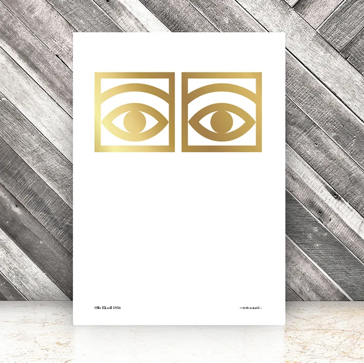 Ögon gold poster, 50x70 cm Olle Eksell