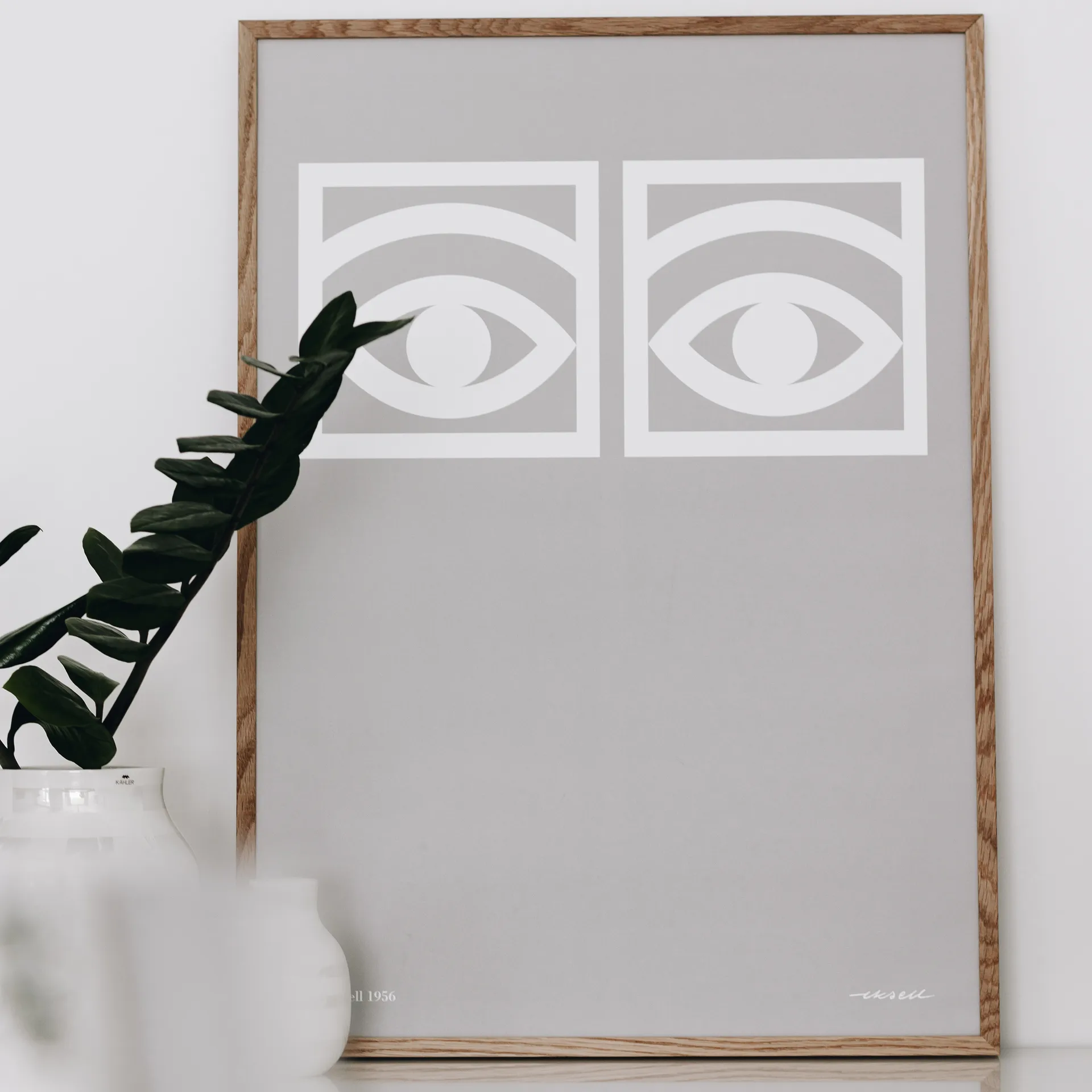 Ögon grey poster, 50x70 cm Olle Eksell