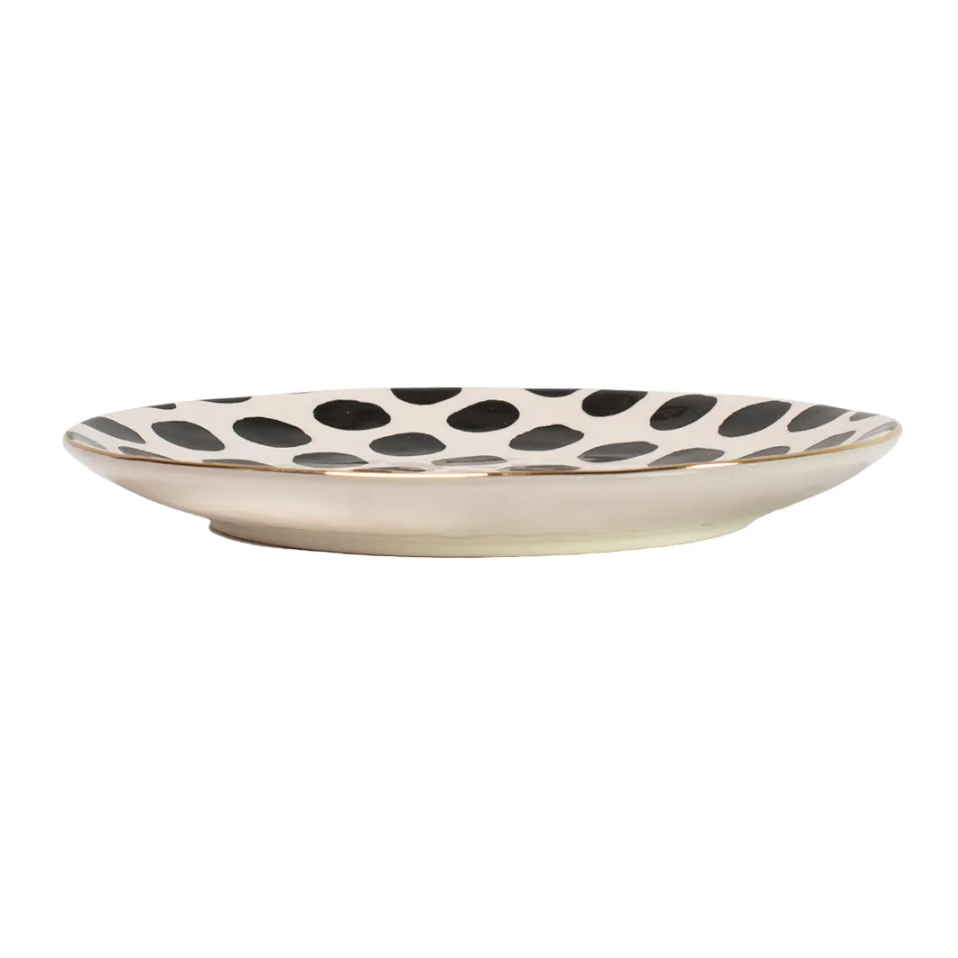 Vigdis plate, black and white-gold Olsson & Jensen
