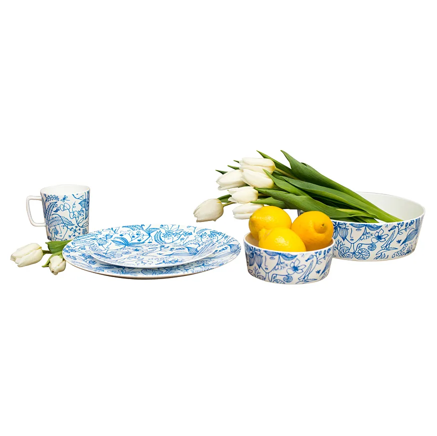 Grazia bowl small, Blue-white Opto Design