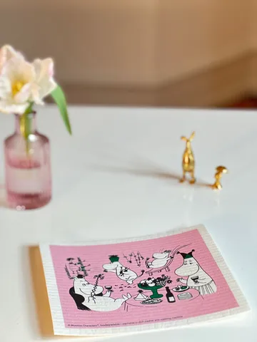 Moomin 80 dishcloth 17x20 cm - Pink - Opto Design