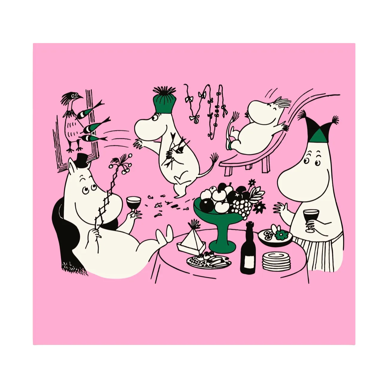 Moomin 80 paper napkins 20-pack, Pink Opto Design