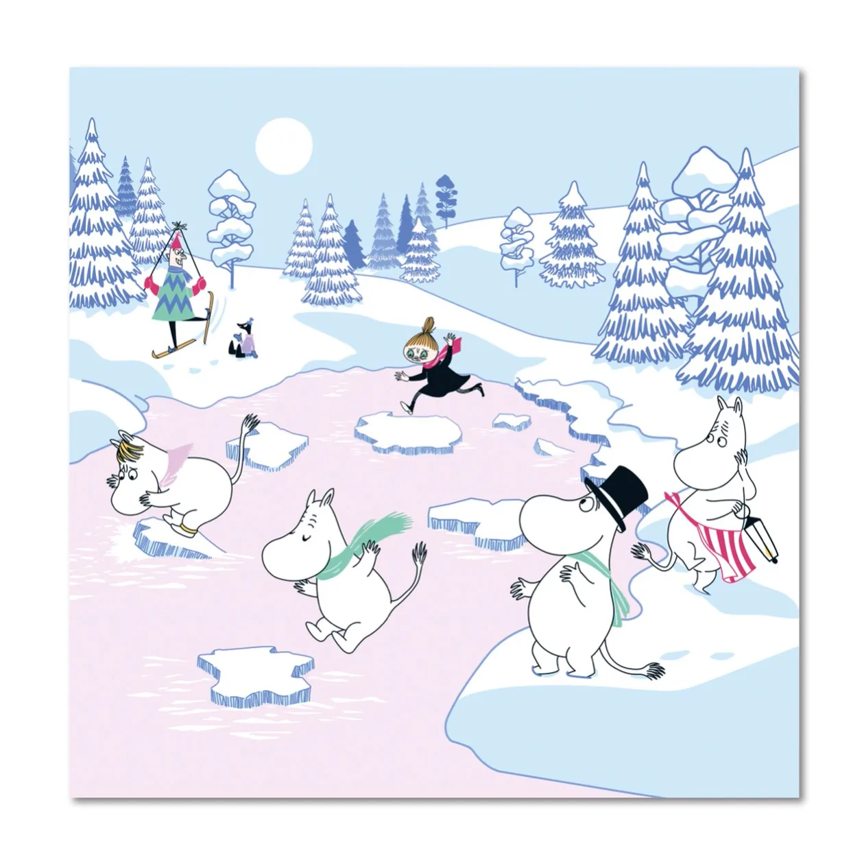 Moomin napkin winter 2022 33x33 cm 20-pack, Blue-white-pink Opto Design