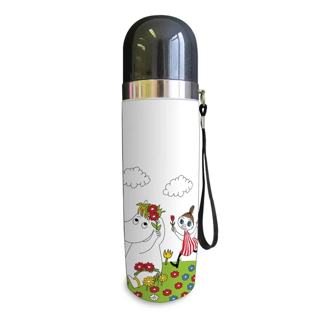 Moomin Thermos Snorkmaiden & Mumlan Flower 0.5 l, White-green-red Opto Design