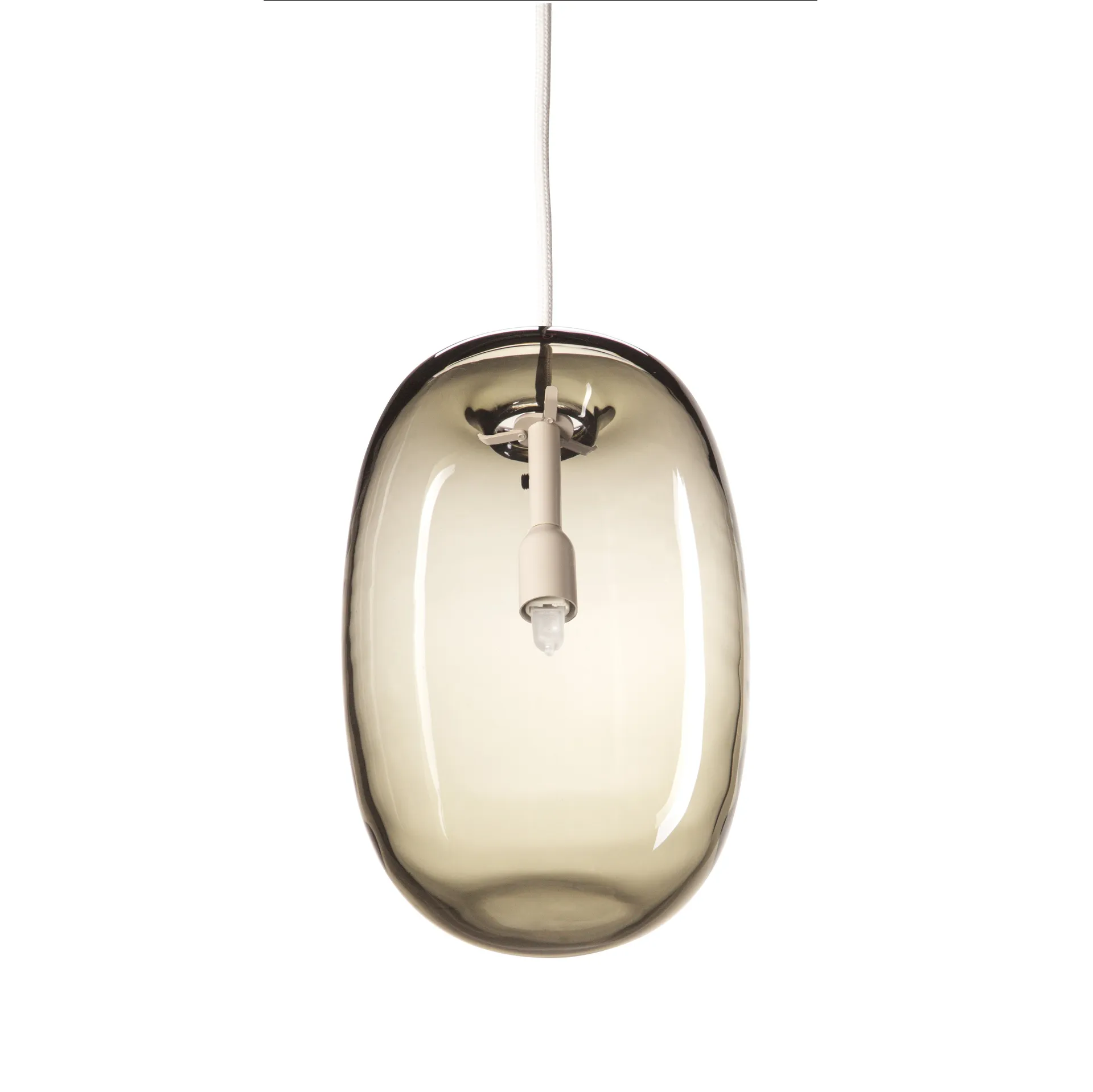 Pebble pendant elongated, warm grey-glass Örsjö Belysning