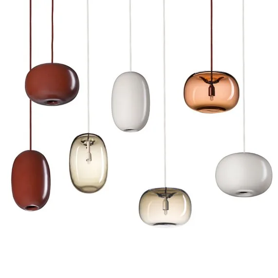 Pebble pendant plump, oxide red-glass Örsjö Belysning