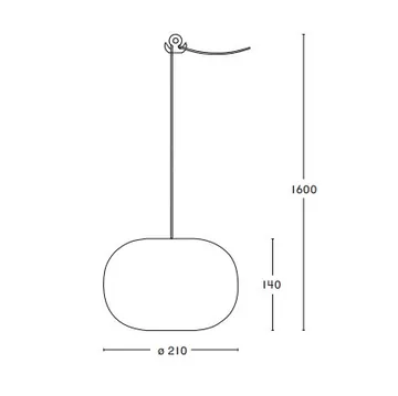 Pebble pendant plump - warm grey-glass - Örsjö Belysning