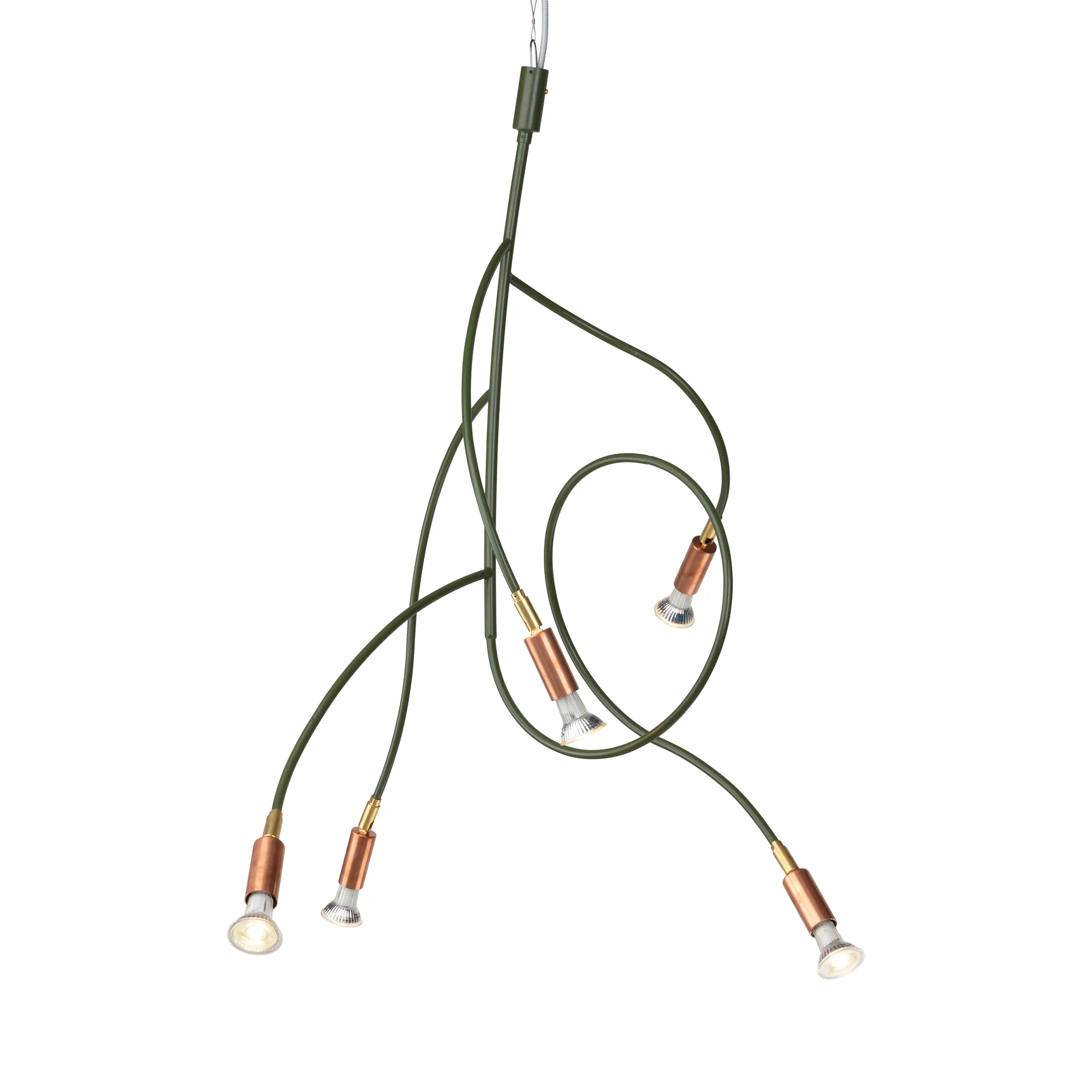 Ranka 5 ceiling lamp, Olive green Örsjö Belysning