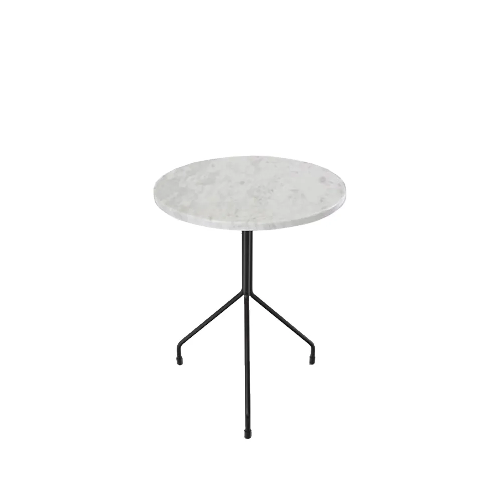 Allforone side table, White carrara-black, Ø50 cm OX Denmarq