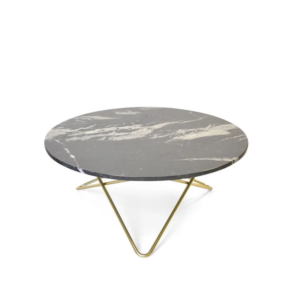 O Table coffee table, marble black. brass stand OX Denmarq
