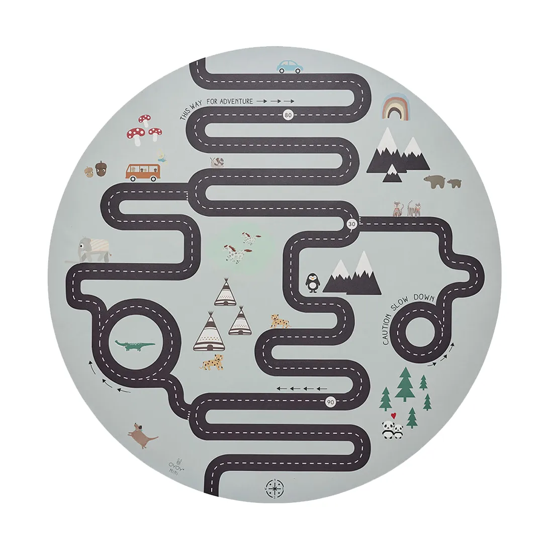 Adventure kids rug 112x112 cm, Multi OYOY